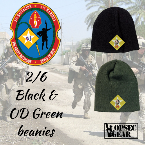 2/6 USMC Embroidered Beanie