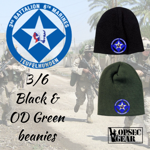 3/6 USMC Embroidered Beanie