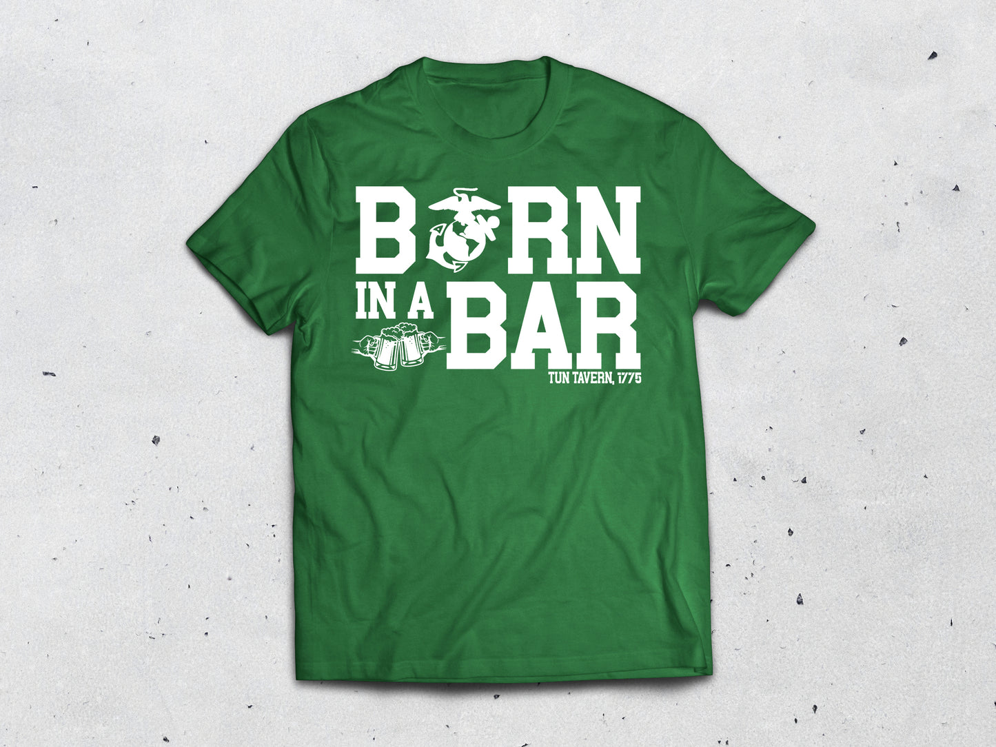 Born In A Bar USMC Shirt